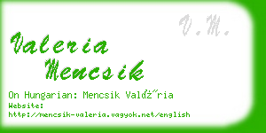 valeria mencsik business card